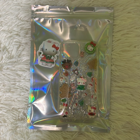 Handmade Christmas Holiday Hello Kitty Kawaii Charm Junk iPhone 13 14 Case - Picture 3 of 3